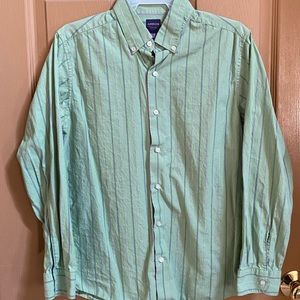 Green youth boys dress shirt